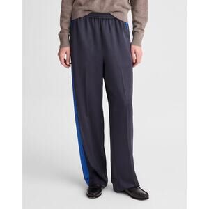 NWT Madewell The Petite Easy Pull-On Track Pant in Satin in Navy sz XS PETITE